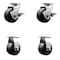 Service Caster 4 Inch Polyolefin Caster Set with Ball Bearings 2 Brakes 2 Rigid SCC SCC-20S420-POB-TLB-2-R-2 - alternate 1